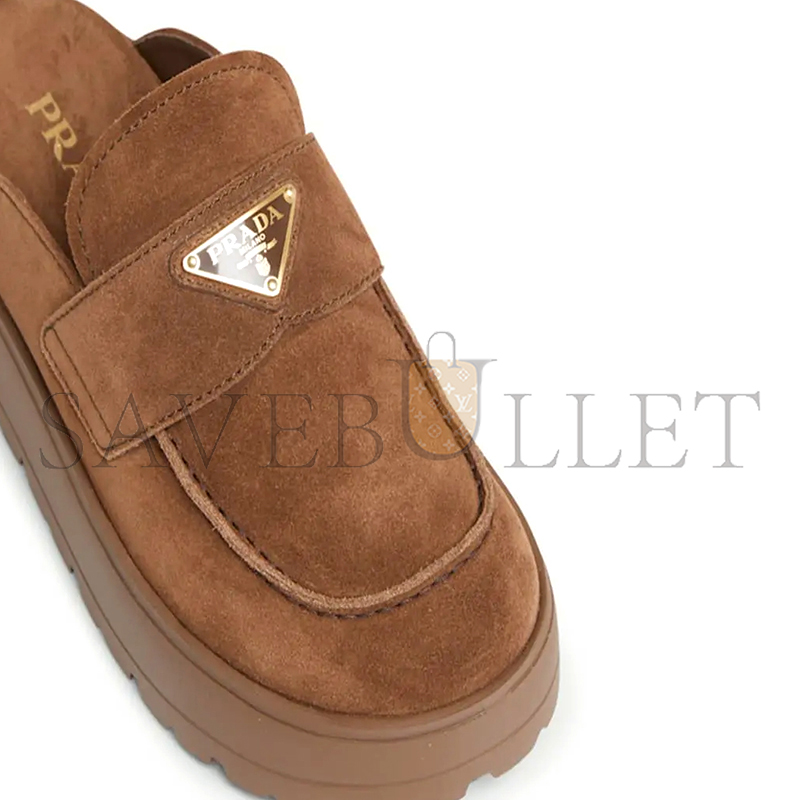 PRADA FUSSBETT SUEDE LOAFER MULES 301413